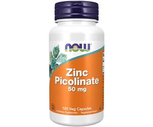 Now Foods Zinc Picolinate, 50mg, hautement dosé, 120 Capsules Végétaliennes, Sans Gluten, Sans Soja, Sans OGM, Végétarien