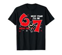 Now I'm 6 Next Year I'll Be 7 67 Kids Ninja Fête d'anniversaire T-Shirt