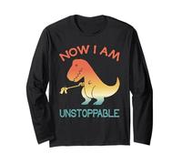 Now I'm Unstoppable Dinosaure T-Rex rétro drôle Vintage Manche Longue