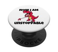 Now I'm Unstoppable - Funny Unstoppable T-Rex Pun Dinosaur PopSockets PopGrip Adhésif
