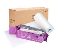 Now products Lot de 10 rouleaux de papier à ultrasons (110 mm x 18 m) - Haute brillance - Résistant à l'eau - Facile à déchirer - Compatible avec les imprimantes Sony et Mitsubishi noir et blanc