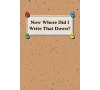 Now Where Did I Write That Down? Notebook: 120 Page 6 x 9 inch Notebook