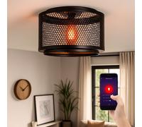Nowa Deckenleuchte LED Smart RGB CCT 2700-6400K Dimmable Alexa Google, Noir