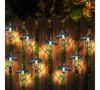 Nowa Guirlande Solaire Extérieure 10 LED Lanterne Jardin Piquet Argent