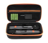 NOWHYX Étui de microphone sans fil compatible avec le système de deux microphones sans fil JB-L, sac de voyage pour chant ou karaok-e pour récepteur et piles (couleur : A)