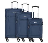 Nowi Edinburgh 4 roulettes Set de valises 3 pièces bleu