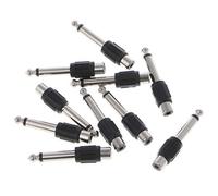 NOWON 10 Pcs RCA Femelle Jack À 6.35mm 1/4"Mâle Mono Plug Adaptateur Audio Connecteur