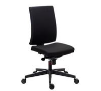 NOWY STYL Chaise de Bureau Difesa Tissu Noir - Dossier Haut - mécanisme Synchrone - Pieds Noir