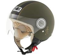 NOX, Casque jet moto n210 Kaki noir mat, L