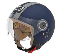 NOX casque jet N210 bleu bande grise Taille XL