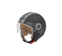 NOX casque jet N210 noir mat bande grise Taille XL