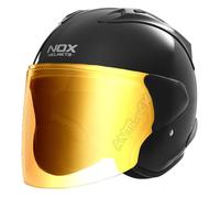 NOX CASQUE JET N220S AVEC VISIÈRE MIROIR OR - S - N220S - NOIR BRILLANT VMO