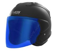 NOX CASQUE JET N220S MAT AVEC VISIÈRE MIROIR BLEU - M - N220S - NOIR MAT VMB