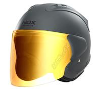 NOX CASQUE JET N220S MAT AVEC VISIÈRE MIROIR BLEU - L - N220S - TITANIUM MAT VMB