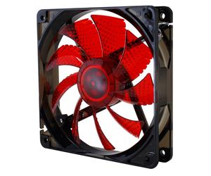 NOX Coolfan NXCFAN120LR système de refroidissement d'ordinateur Boitier PC Ventilateur 12 cm Noir, Rouge