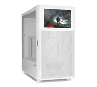 NOX XTREME PRODUCTS HUMMER BIOS - Semitower ATX | M-ATX | ITX, écran LCD 8 » personnalisable, face avant en métal maillé, face latérale en verre trempé, espace pour 11 ventilateurs, USB-C et 3.0, Noir