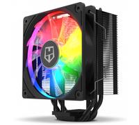 NOX Hummer H-224 -NXHUMMERH224ARGB-Ventilateur CPU ARGB, compatible Intel&AMD, ventilateur PMW 120mm, 4 caloducs à base aluminium et cuivre, couleur noire