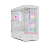 NOX XTREME PRODUCTS HUMMER SIGNAL - Boîtier ATX | M-ATX, ARGB Frameless Verre Trempé, Support GPU jusqu’à 420 mm, Filtre Anti-poussière Magnétique, Capacité pour 9 Ventilateurs, 3×120 mm Inclus, Blanc