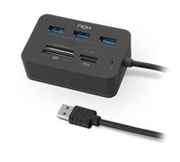 NOX Lecteur de cartes complet USB 3 -NXLITERDRONE- USB HUB et lecteur de cartes, compatible avec la plupart des cartes, USB 3.0, Windows XP / Vista / 7/8/10 ; Mac OS 10.x ; Linux, Couleur Noir