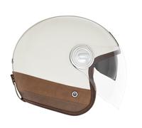 NOX PREMIUM CASQUE JET HERITAGE CUIR - XL - CASQUE JET HERITAGE CUIR - CREME/MARRON