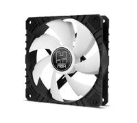 Nox H-FAN PRO -NXHUMMERHFANPROWN- Ventilateur pour boîtier PC 120 mm, fonction PMW, 7 pales, roulements hydrauliques, design silencieux optimisé, coins support en caoutchouc Blanc/Noir