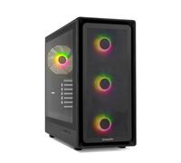 NOX Xtreme Products Hummer Aero - Semi-tour ATX | M-ATX | ITX Comprend 4 ventilateurs ARGB PWM 140 mm, avant maille, latéral en verre trempé, USB-C et USB 3.0, support GPU de 420 mm, filtre magnétique