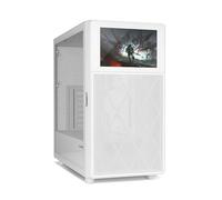 NOX Xtreme Products Hummer BIOS - Semitower ATX | M-ATX | ITX, écran LCD 8 » Personnalisable, Face Avant métal maillé, Face latérale Verre trempé, Espace pour 11 Ventilateurs, USB-C et 3.0, Blanc