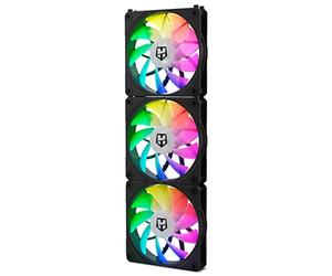 NOX XTREME PRODUCTS Hummer EASY LINK - Lot de 3 ventilateurs 120mm, LED ARGB, PMW ultra-silencieux, sans fil, 4 patins en caoutchouc anti-vibration, vitesse jusqu'à 1500RPM, noir