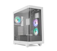 NOX Xtreme Products Hummer Ether - Moyen Tour ATX | M-ATX | ITX, Verre trempé courbé, Espace pour 9 Ventilateurs, 3 x 120 mm ARGB PWM Inclus, USB-C et 3.0, Filtre supérieur magnétique, Blanc/Noir