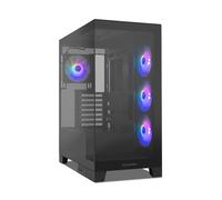 NOX Xtreme Products Hummer Glock Black - Semitower ATX | M-ATX | ITX, Verre trempé panoramique sans Cadre, Espace pour 10 Ventilateurs, 4X Ventilateurs 120mm préinstallés, USB-C et USB 3.0, Noir
