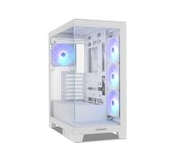 NOX Xtreme Products Hummer Glock White - Semitower ATX | M-ATX | ITX, Verre trempé panoramique sans Cadre, Espace pour 10 Ventilateurs, 4X Ventilateurs 120mm préinstallés, USB-C et USB 3.0, Blanc