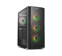 NOX XTREME PRODUCTS HUMMER HORUS - Mid-Tower E-ATX; M-ATX, panneau avant et latéral en verre trempé, 4 ventilateurs ARGB 120 mm inclus, contrôle RVB, noir
