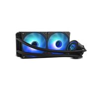 NOX XTREME PRODUCTS HUMMER M-240 - Refroidissement liquide ARGB, Intel et AMD, 2 ventilateurs 120mm, contrôle PMW, pompe en cuivre, effet miroir infini, double radiateur en aluminium, couleur noire