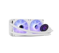 NOX XTREME PRODUCTS HUMMER M-240 - Refroidissement liquide ARGB, Intel et AMD, 2 ventilateurs 120mm, contrôle PMW, pompe en cuivre, effet miroir infini, double radiateur en aluminium, couleur blanche