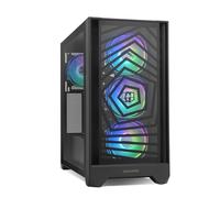 NOX Xtreme Products Hummer Plasma - Semitower ATX | M-ATX | ITX, Panneau Frontal en Mesh et Verre trempé Inclus, Espace pour 7 Ventilateurs, 4X Ventilateurs ARGB préinstallés, USB-C et 3.0, Noir