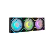 NOX XTREME PRODUCTS HUMMER PRO LINK - Kit de 3 ventilateurs ARGB magnétiques 120 mm PWM, connexion sans câbles, éclairage miroir infini, silencieux et refroidissement haute performance pour PC gaming