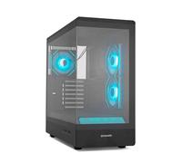 Nox Xtreme Boîtier ATX Hummer Signal – Verre trempé ARGB, GPU jusqu'à 420 mm, 3×120, Noir