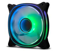 NOX XTREME PRODUCTS Hummer V-FAN - Ventilateur pour boîtier PC 120mm, Infinity Mirror ARGB, 9 pales translucides, roulements hydrauliques, coins en caoutchouc, noir