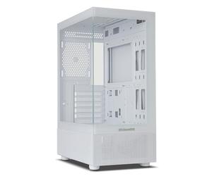 NOX Xtreme Products Hummer Vision White - Semi-Tour ATX | M-ATX, Vitres latérales et frontales en Verre trempé, Emplacement pour 5 Ventilateurs, Compatible CG jusqu'à 300mm, USB 3.0, Blanc
