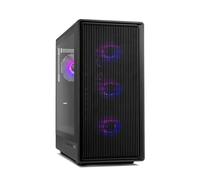 NOX Xtreme Products Infinity IOTA - Boîtier ATX | M-ATX | ITX, 4 Ventilateurs ARGB 120 mm Inclus, Front Mesh, Panneau Latéral en Verre Trempé, USB 3.0, Support GPU Jusqu’à 330 mm, Noir