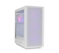 NOX Xtreme Products Infinity IOTA - Boîtier ATX | M-ATX | ITX, 4 Ventilateurs ARGB 120 mm Inclus, Front Mesh, Panneau Latéral en Verre Trempé, USB 3.0, Support GPU Jusqu’à 330 mm, Blanc