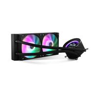 NOX XTREME PRODUCTS X-240 LCD BLACK - Refroidissement liquide ARGB avec écran LCD personnalisable, Intel et AMD, 2 ventilateurs 120mm PWM control, pompe de cuivre, double radiateur en aluminium, noir