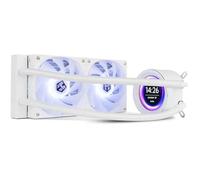 NOX XTREME PRODUCTS X-240 LCD WHITE - Refroidissement liquide ARGB avec écran LCD personnalisable, Intel et AMD, 2 ventilateurs