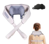 Noxa Neck and Shoulder Massager, Portable Rechargeable Shiatsu Massage Device for Back, Neck & Shoulders, 8D Deep Tissue Kneading, Adjustable Speed & Heat, Cordless Design (Beige)