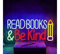 NOXET Read Book Be Kind néon logo dimmable néon logo Bleu LED logo crayon néon logo salle de classe bibliothèque Reading Club Party néon signe salle de classe néon signe LED Wall Art signe