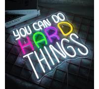 NOXET You Can Do Hard Things néon signe gradation néon signe salle de classe néon signe LED Wall Art signe blanc néon signe salle d'étude bibliothèque Club de lecture parti