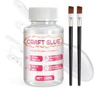 NoxGule Colle Blanche Loisir Creatif, Vernis Colle Transparent, Colle pour Puzzle, Vernis Colle, Idéal Décorer Embellir des Serviettes en Argile, Bois, Céramique, Carton, Semi-Transparentes, 100ml