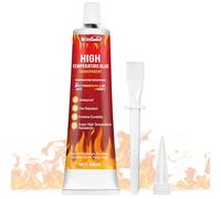 NoxGule Colle Haute Temperature, Colle Silicone, Silicone Haute Temperature, Imperméable, Transparent, Convient aux Plaques de Cuisson, Cheminées, Fours, Micro-Ondes, Plaques à Induction, 100 ml