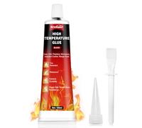 NoxGule Colle Haute Temperature, Silicone Haute Temperature, Colle Haute Temperature Four, Colle Silicone Convient pour Micro-Ondes, Four, Plaque à Induction, 100ML, Noir