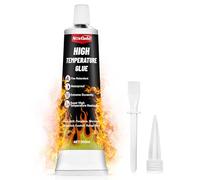 NoxGule Mastic Refractaire, Colle Refractaire, Silicone Haute Temperature, Silicone Noir,Résistant aux Hautes Températures, Étanche et Imperméable, Convient aux Cheminées, Poêles et Fours,100 ml